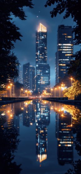 夜幕下的城市之光都市夜景