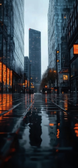 雨中都市城市雨景